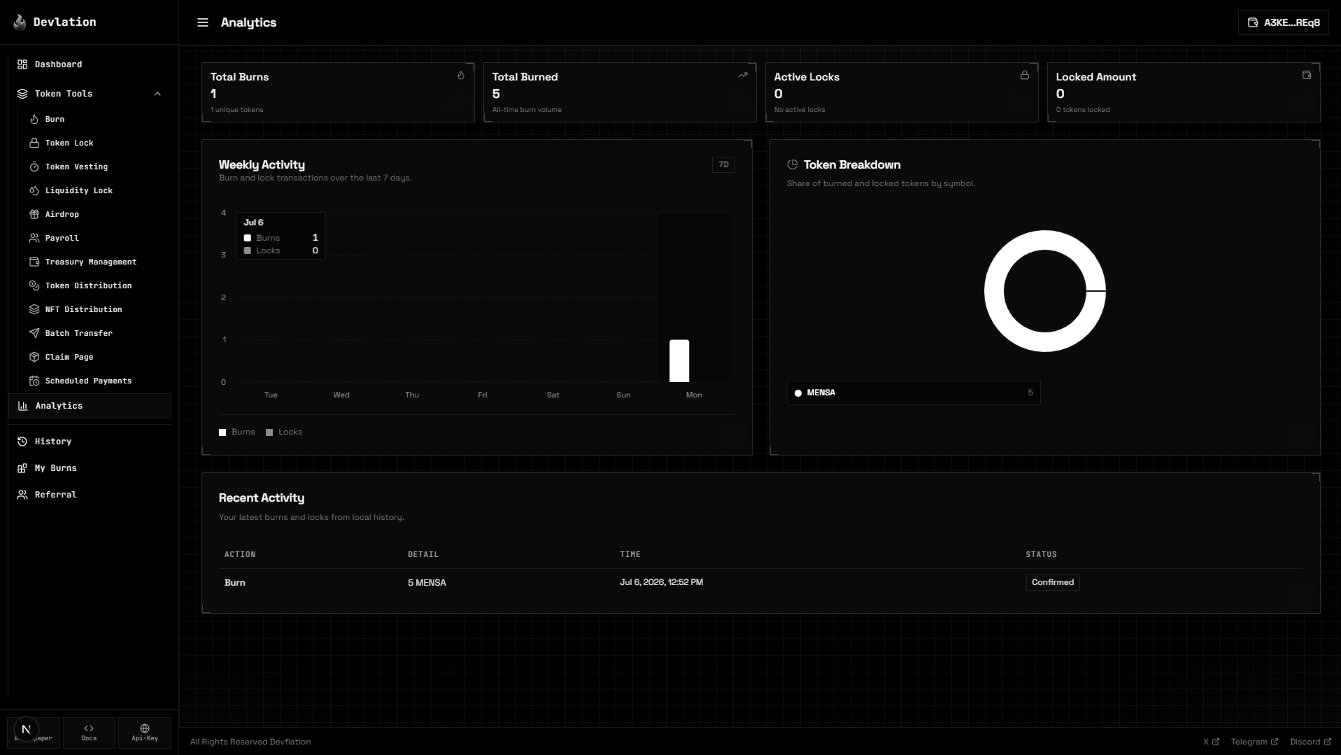 Devflation logo on dark background