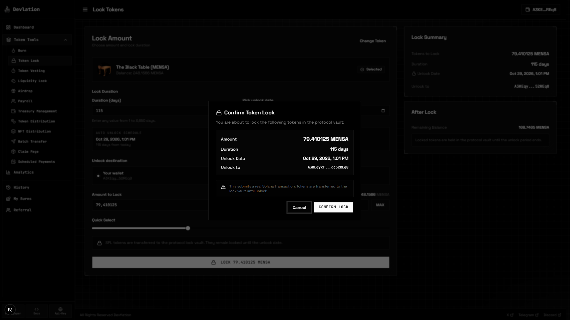 Token Lock preview